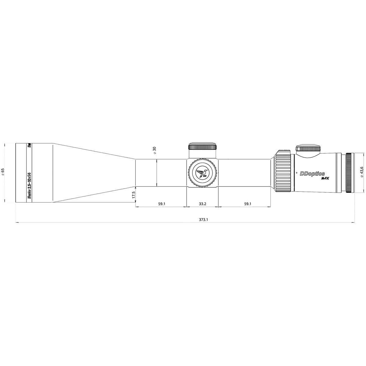 DDoptics Zielfernrohr Nighteagle V4 2,5-10x56 NFX Gen3 | MRAD | A4N